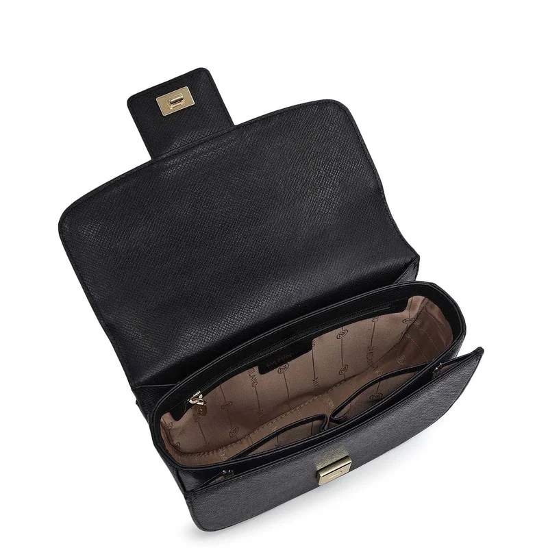 Da Milano Black Small Franzy Leather Satchel - Black for Women | Best Price UAE